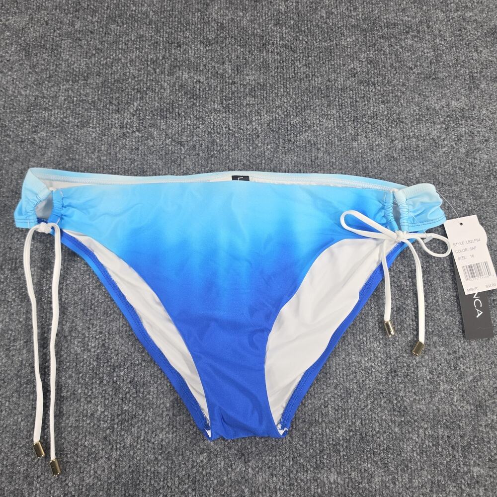 La Blanca Women's Size 16 Blue Ombre Side Tie Bikini Bottom UPF 50+ Swimwear